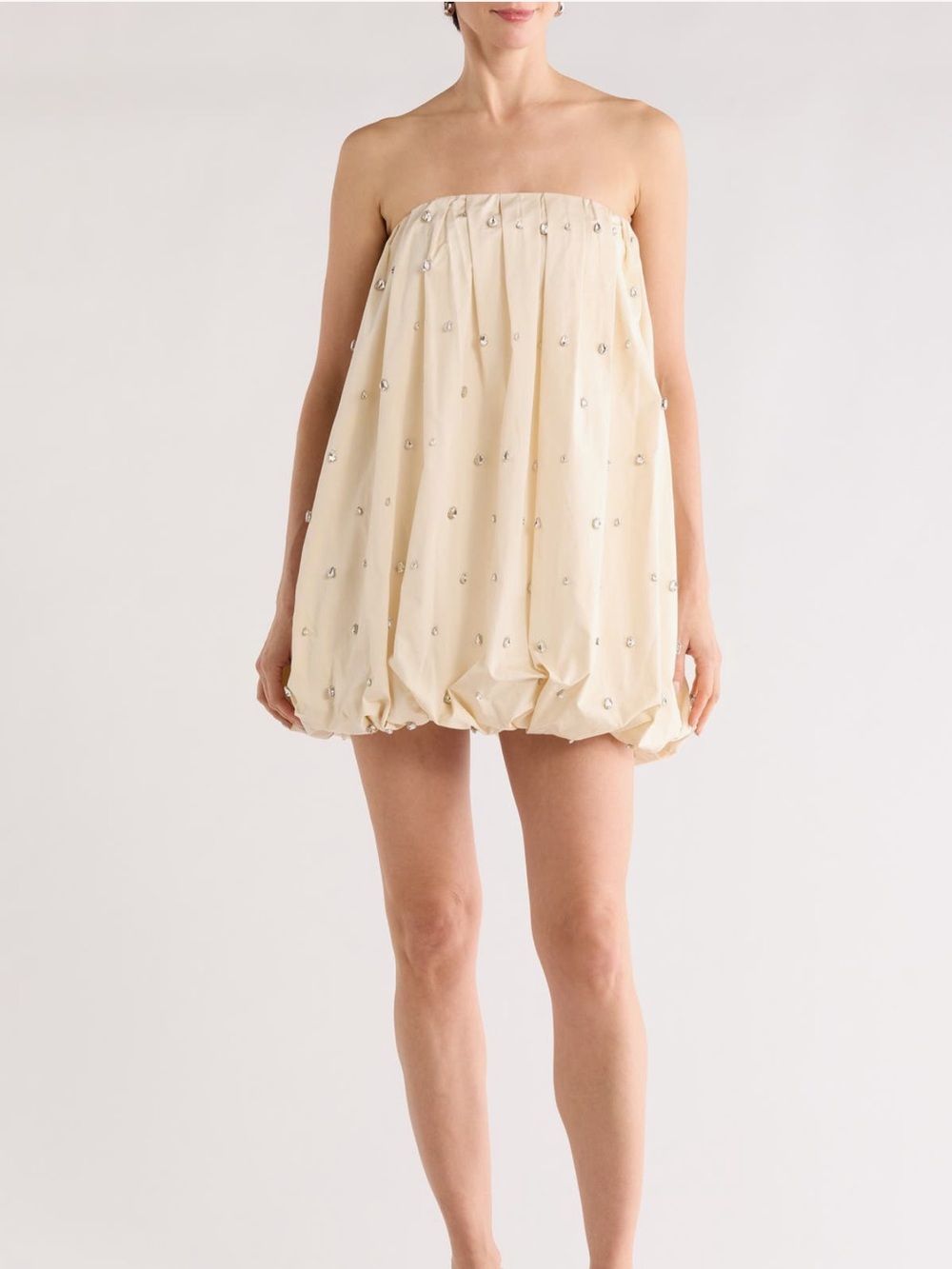A.L.C. Holly Embellished Strapless Bubble Hem Minidress